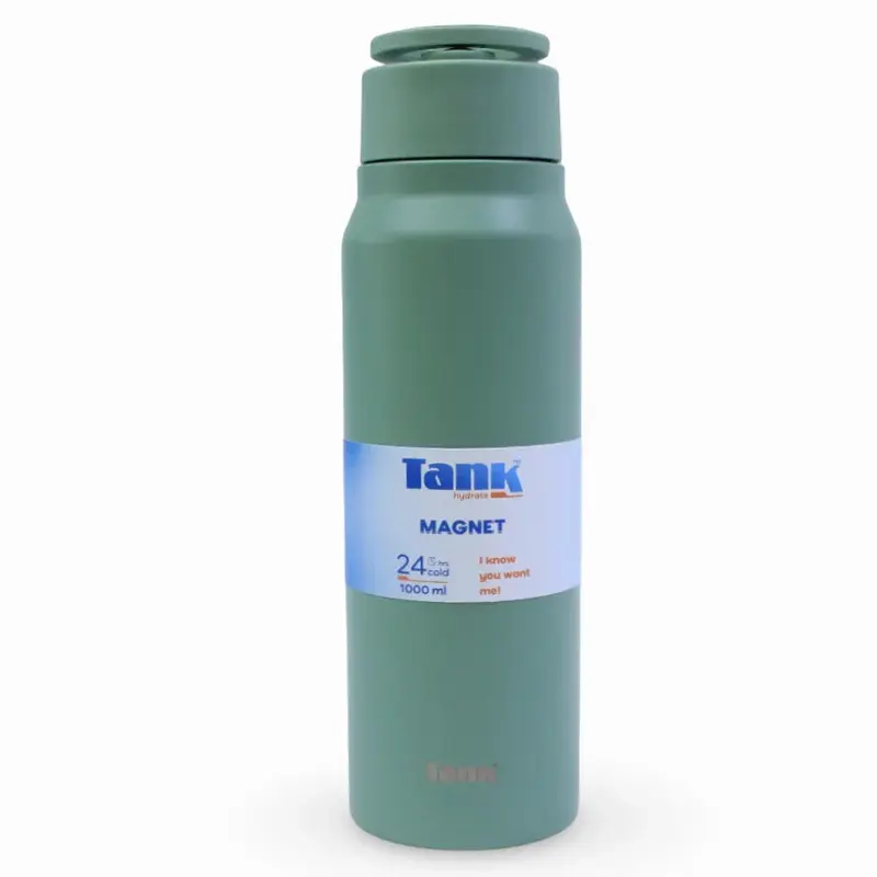 Tank Magnet Insulated Stainless Steel Water Bottle 1000ml  Matcha