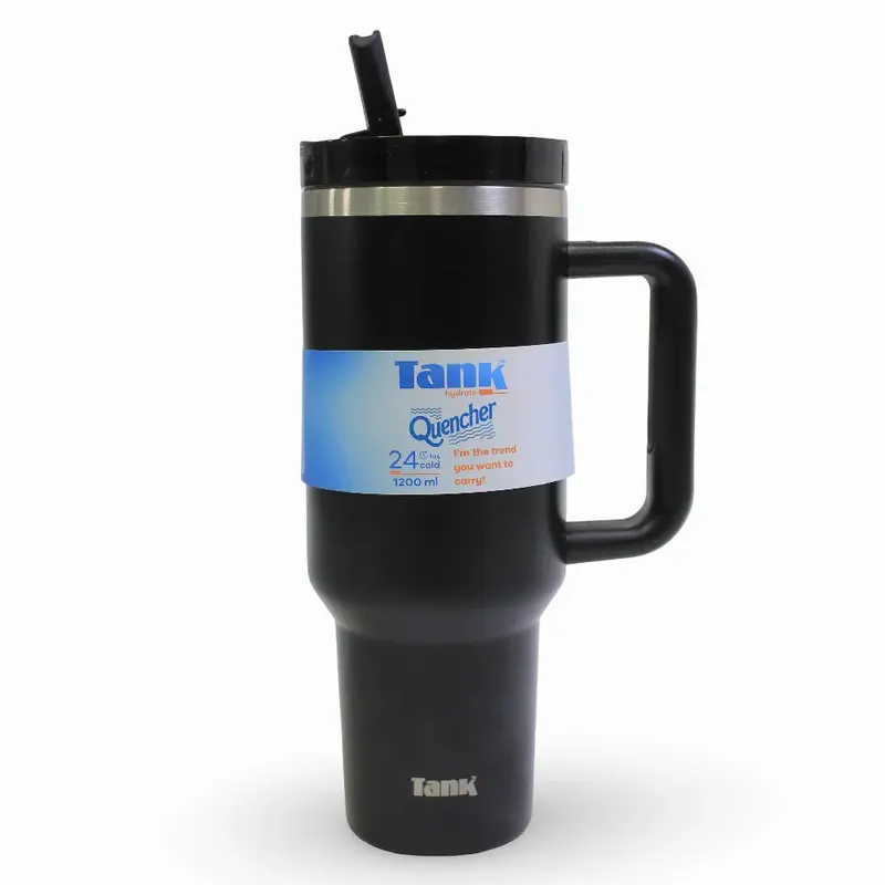 Tank Quencher Insulated Stainless Steel Travel Mug 1200ml  Black