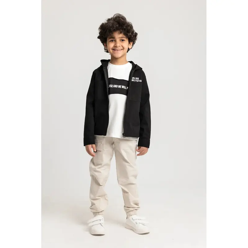 Unisex "THE SUN WILL RISE" Gabardine Jacket  Black