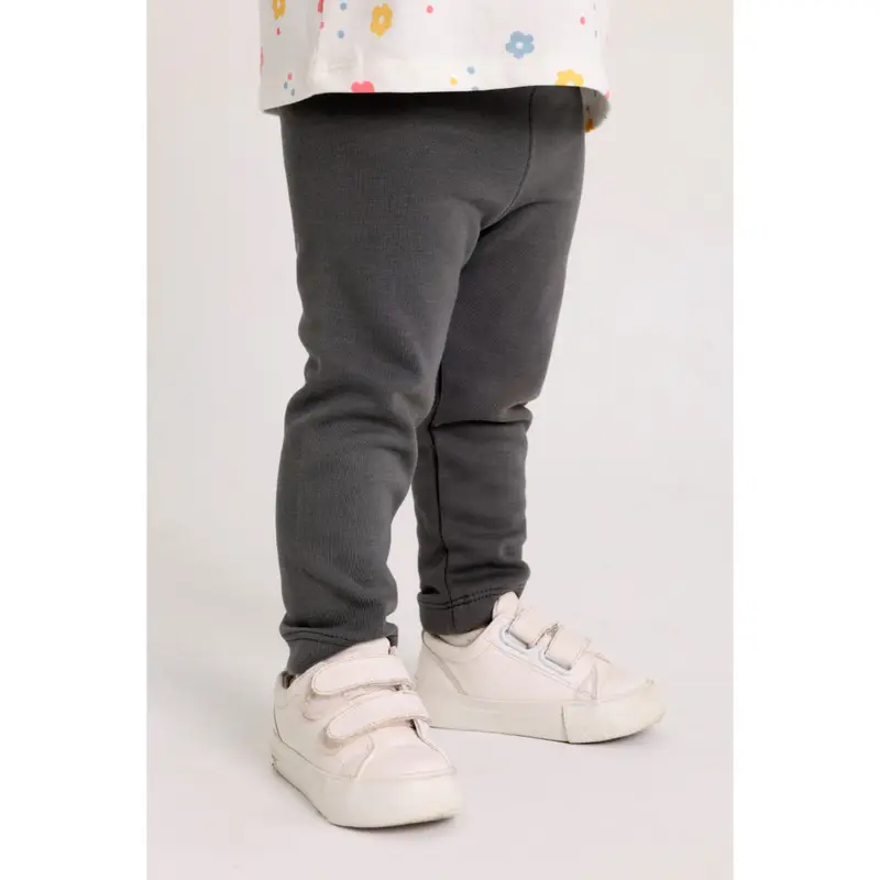 Unisex Interlock Fur Leggings  Dark Grey