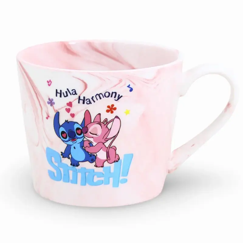 Porcelain Mug  Pink with Stitch Design