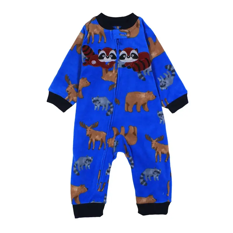 Baby Boys Cotton Footless Onesie  Blue with Sloths Design