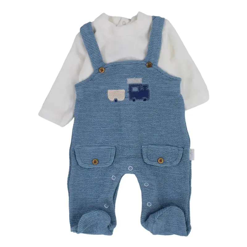 Baby Boys Velvet Baby Footie  Car Design