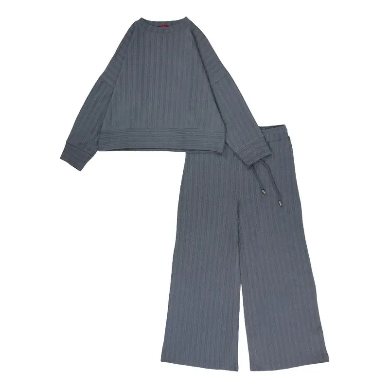 Girls Wool Pajama Set  Striped Mint