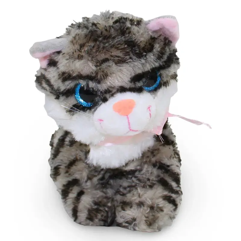 Grey Striped Cat Plush Toy