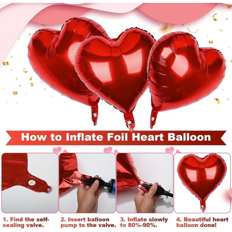 Red Heart Foil Balloon  91.4 cm