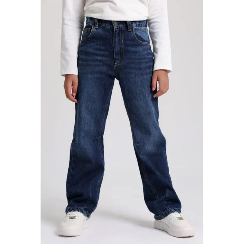 Unisex Dark Blue Denim Pants