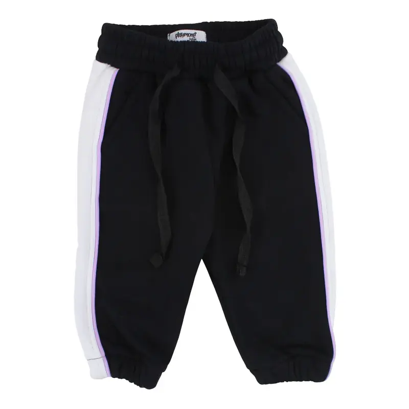Baby Girls Sweatpants  Black & Off-White