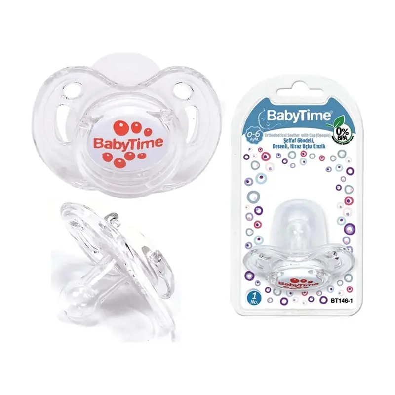 Baby Time Silicone Round Pacifier with Cap