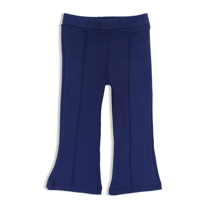 Girls Creased Front Flared Pants  Navy