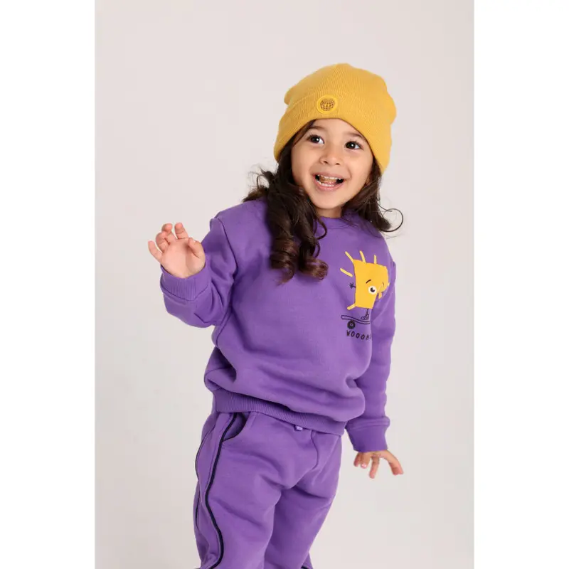 Unisex Sweatshirt  Purple with Cute Print