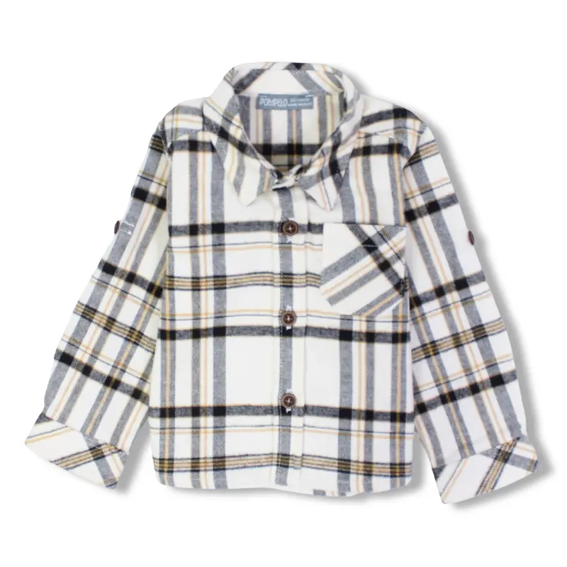 Baby Boys Cotton Shirt  Checkered Navy/Beige