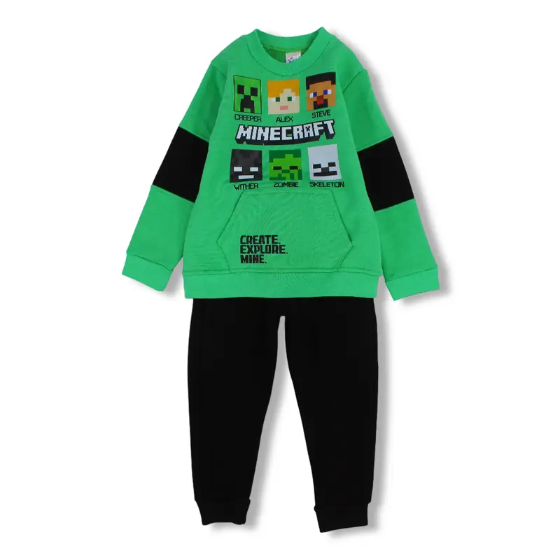 Boys Cotton Pajama Set   Minecraft Print