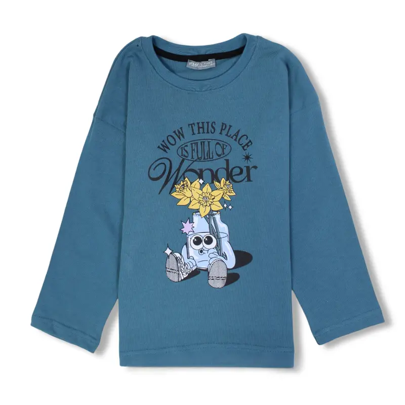 Boys Cotton T-Shirt  "Wow this Place is Full Of Wonder" Design