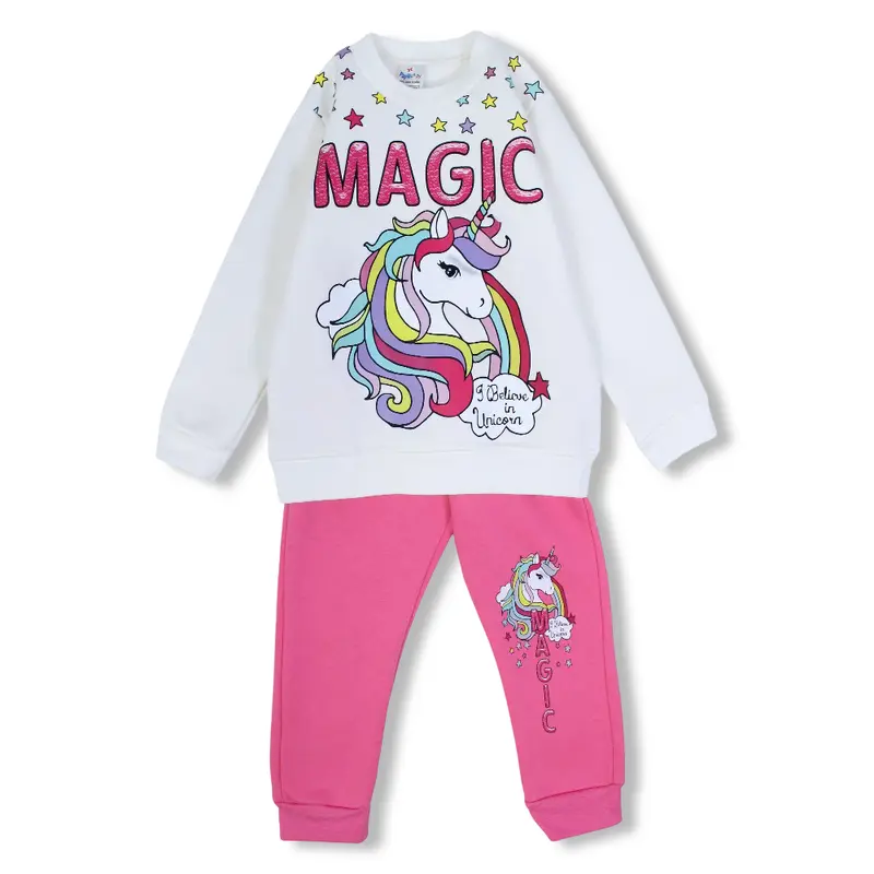 Girls Cotton Pajama Set  Magical Unicorn Design