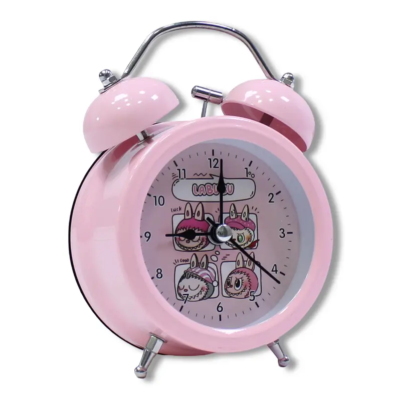 Labubu Metal Alarm Clock  Pink