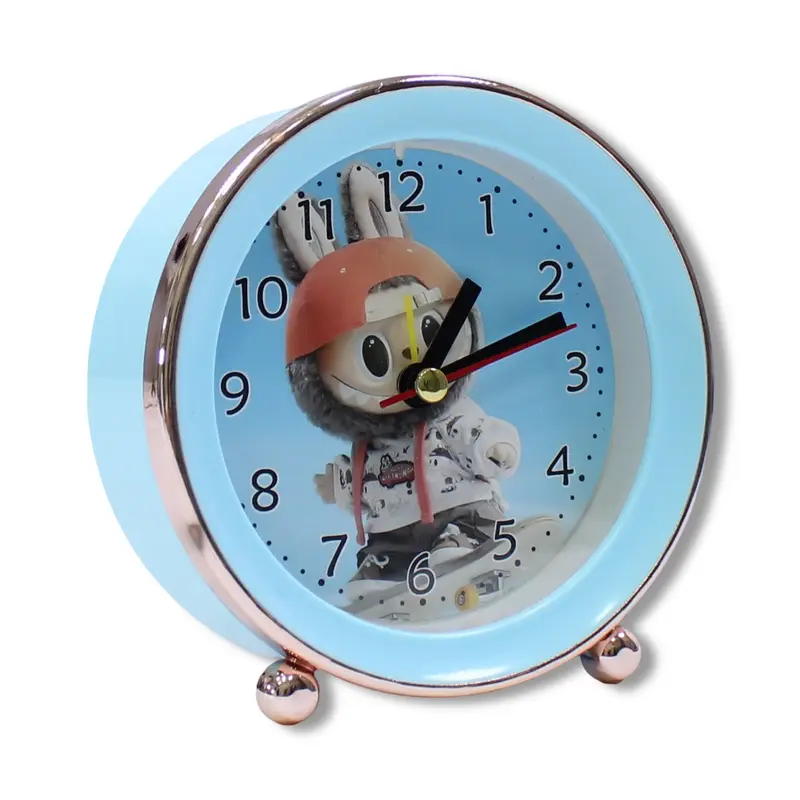 Labubu Metal Round Alarm Clock  Blue