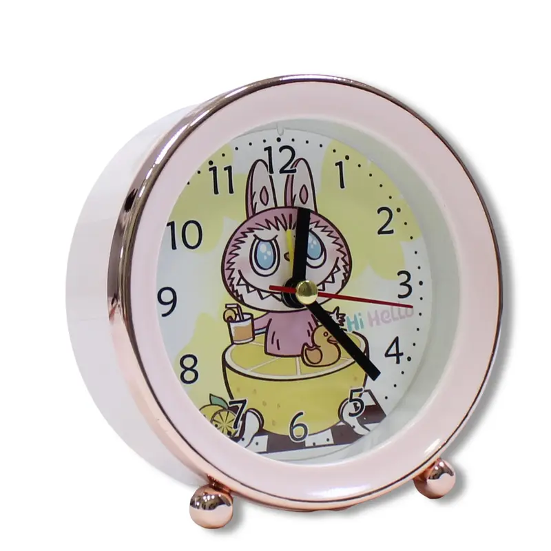 Labubu Metal Round Alarm Clock  Pink