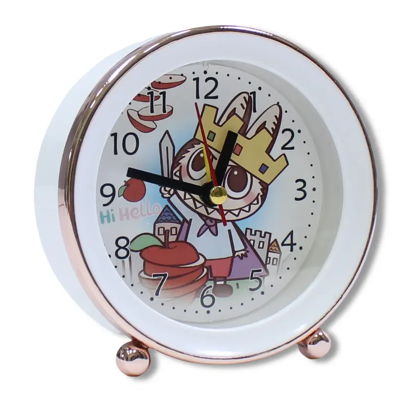 Labubu Metal Round Alarm Clock  White