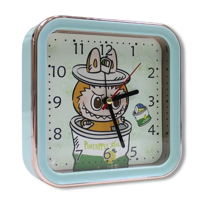 Labubu Metal Square Alarm Clock  Blue