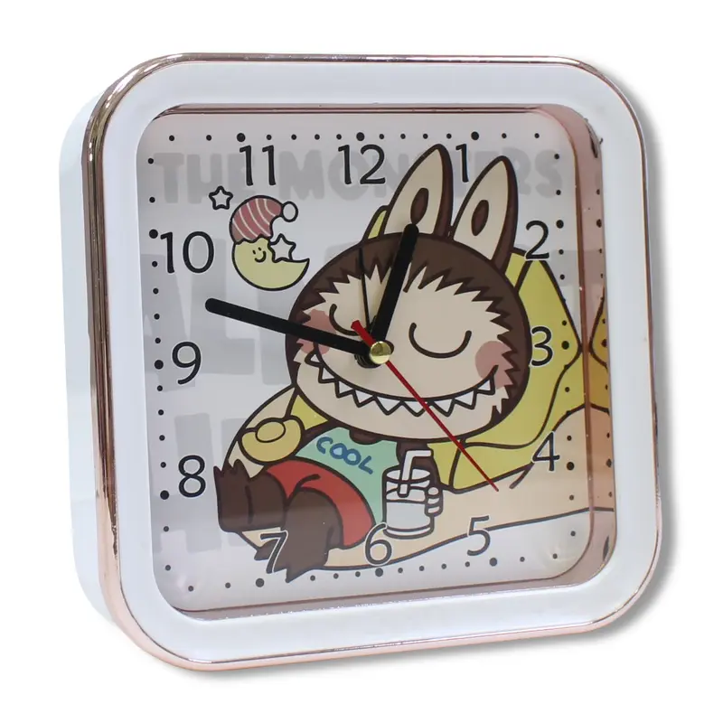 Labubu Metal Square Alarm Clock  White