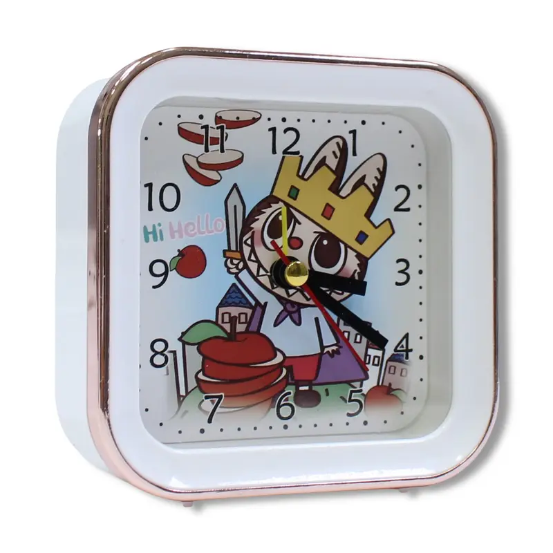 Labubu Square Alarm Clock  White