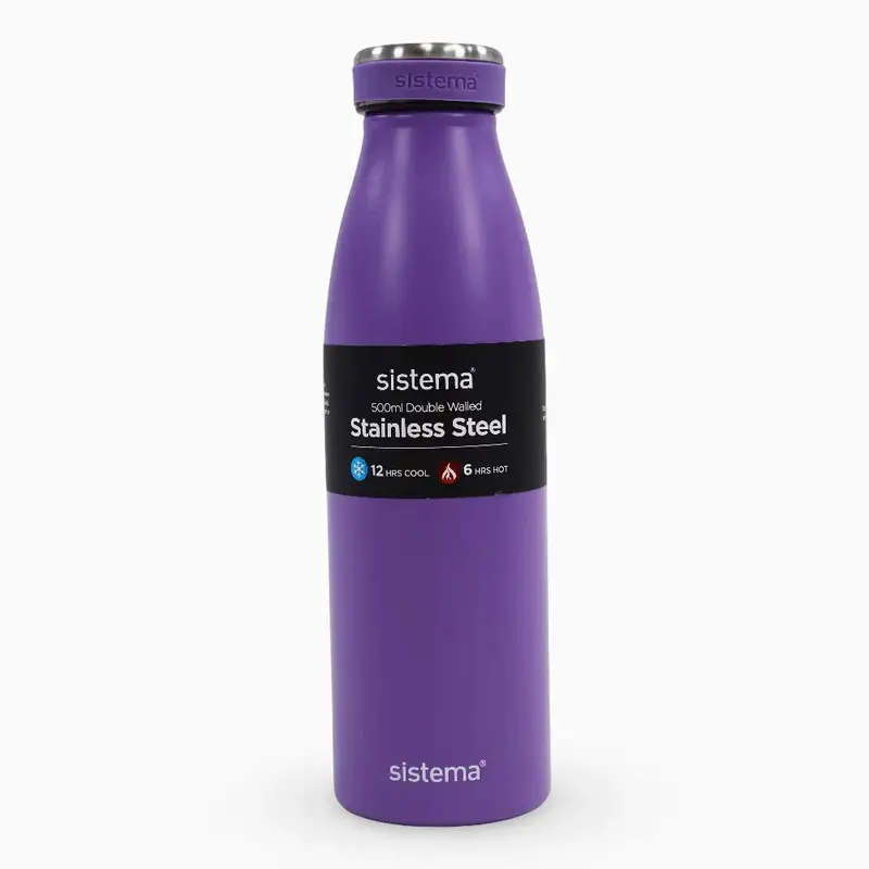 Sistema Stainless Steel Insulated Bottle  Purple