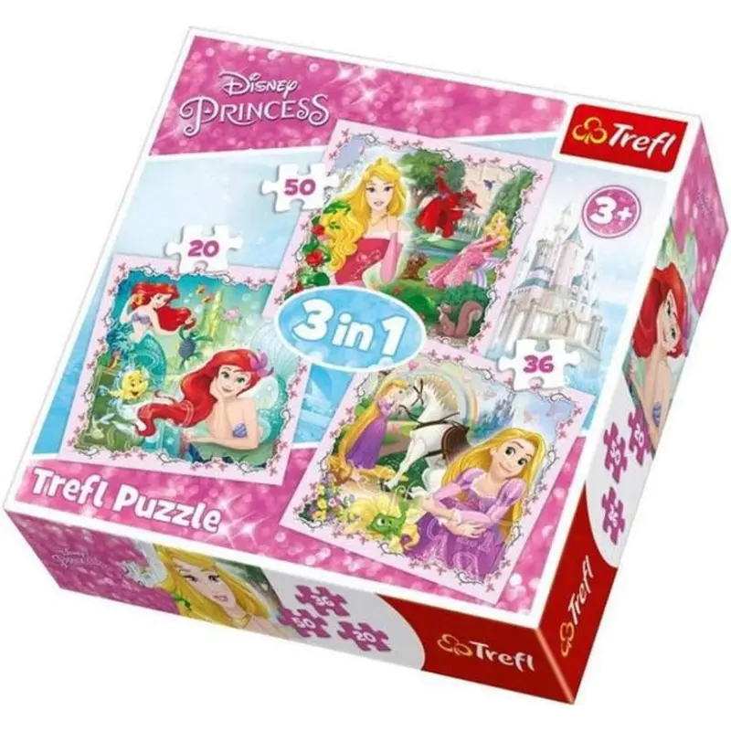 Trefl 3in1 Rapunzel, Aurora And Ariel Puzzle