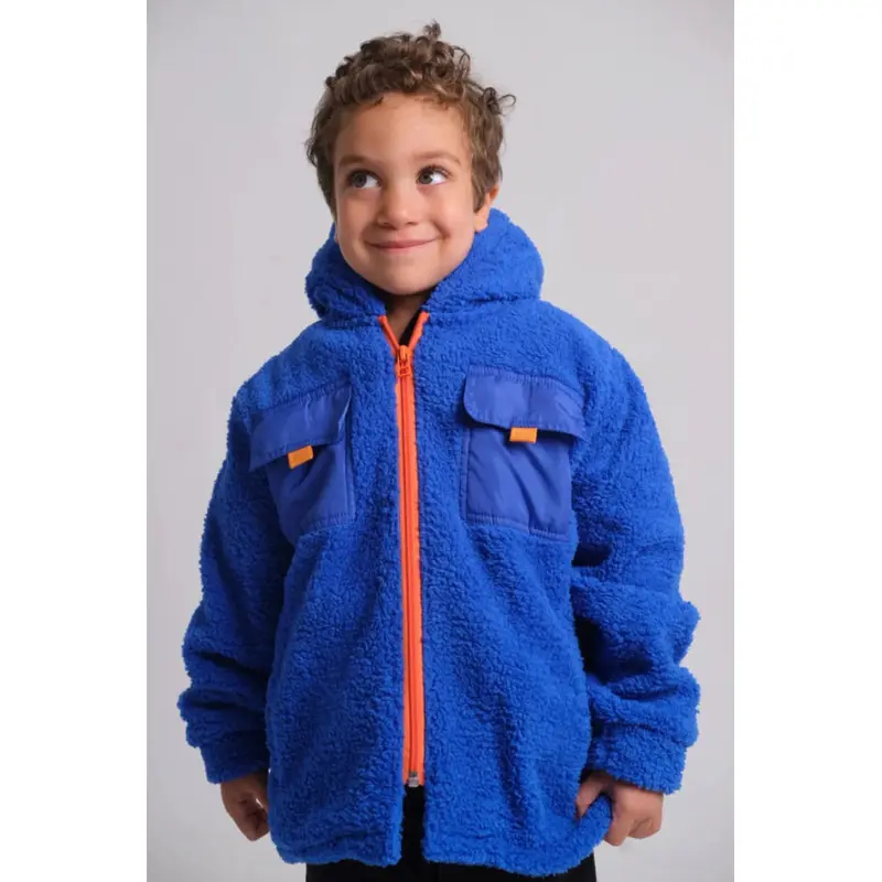 Unisex Fleeced Teddy Jacket  Blue