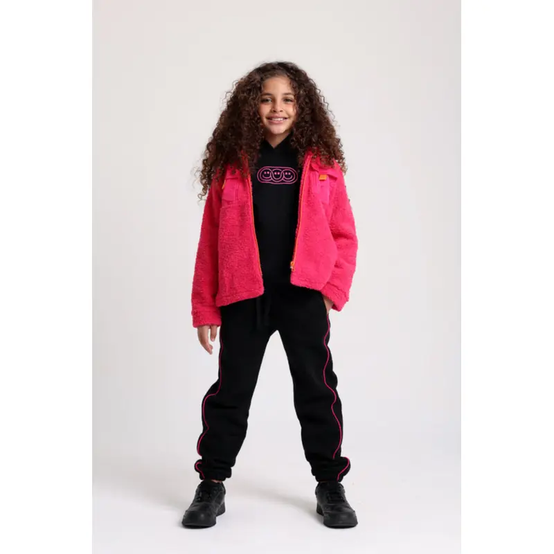 Unisex Fleeced Teddy Jacket  Fuchsia