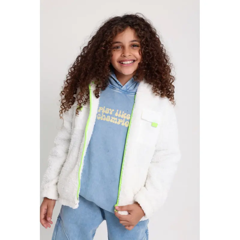 Unisex Fleeced Teddy Jacket  Off-White