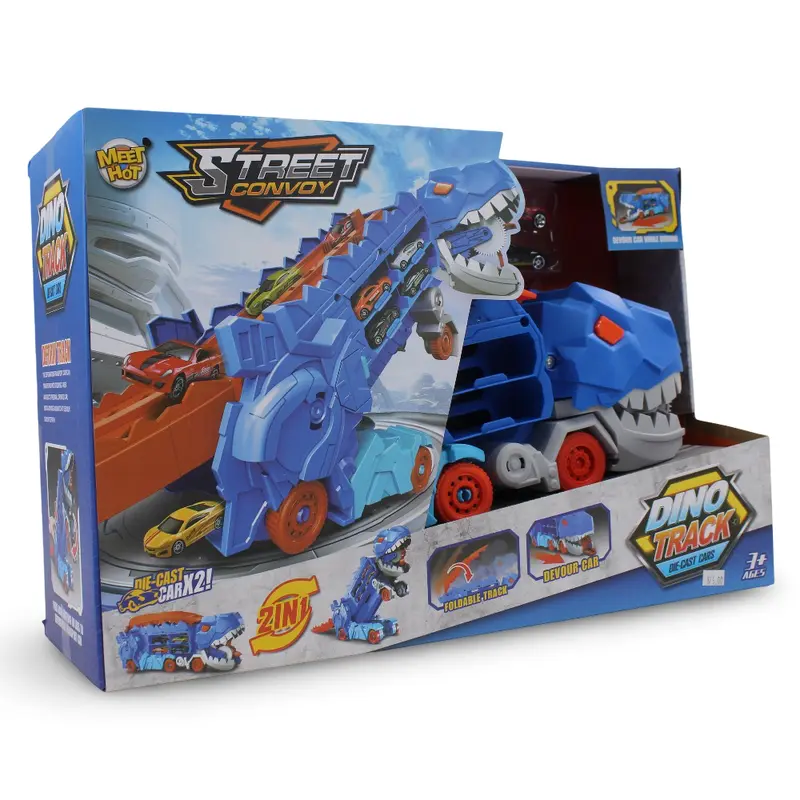 2-in-1 Dino Track Street Convoy Play Set