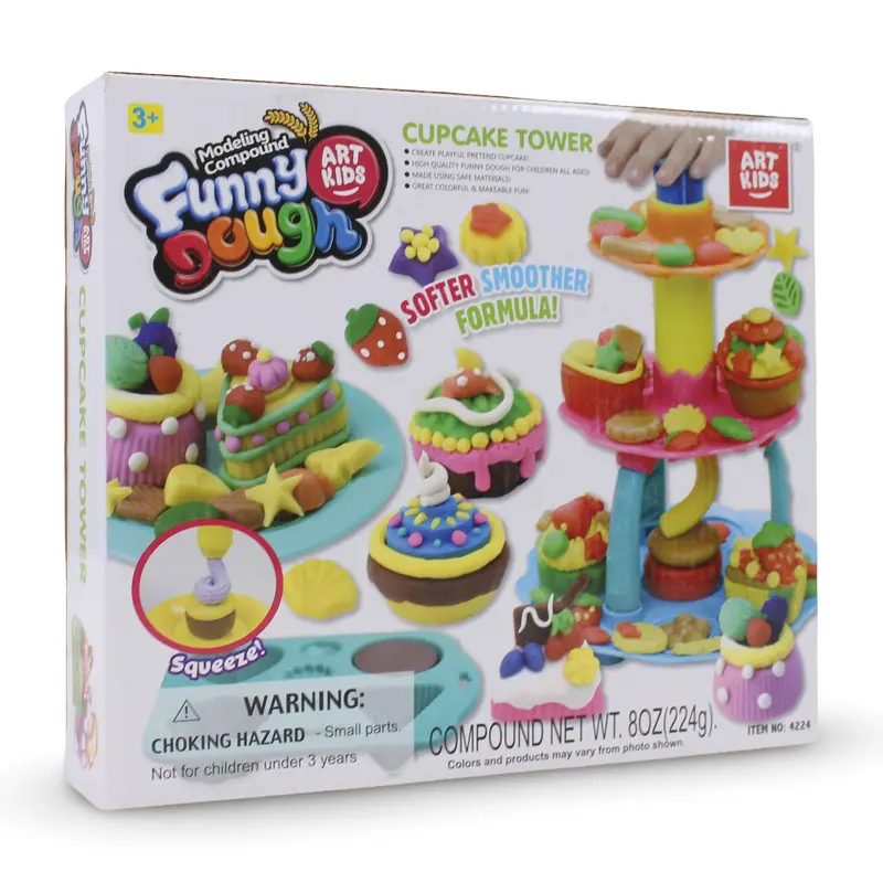 Art Kids Funny Dough Cupcake Tower Modeling Compound Set