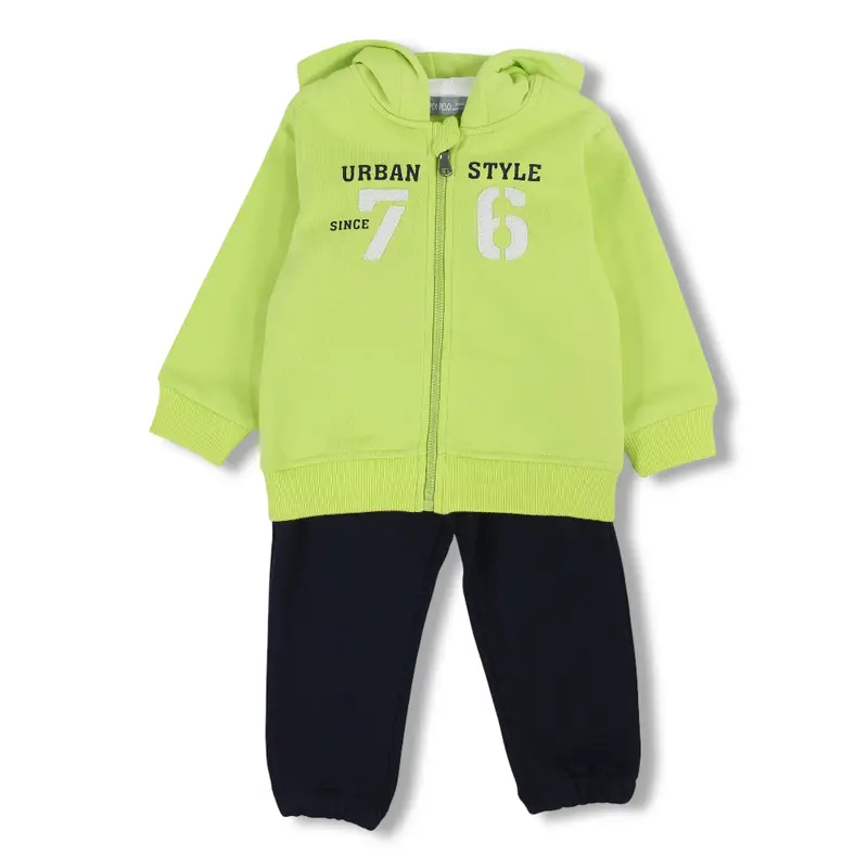 Baby Boys Cotton 2-Piece Hooded Outfit Set  Lemon/Black