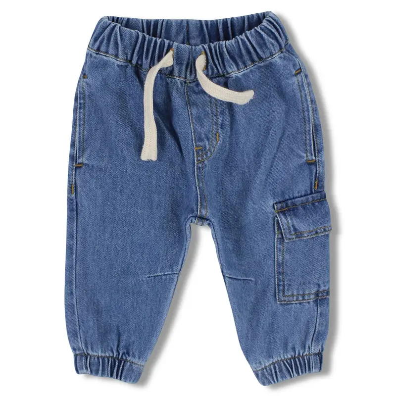 Baby Boys Denim Cargo Pants  Dark Jeans