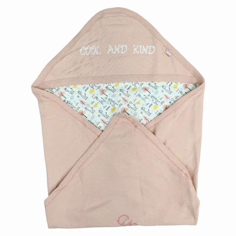 Baby Cotton Blanket  Pink with "Cool and Kind" Print