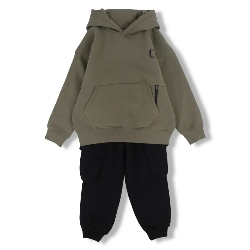 Boys Cotton Two-Piece Outfit Set  Contemp. Minimalism Print