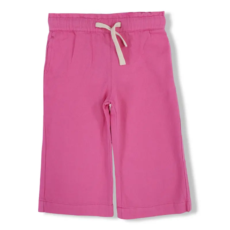 Girls Cotton Gabardine Comfy Pants  Pink