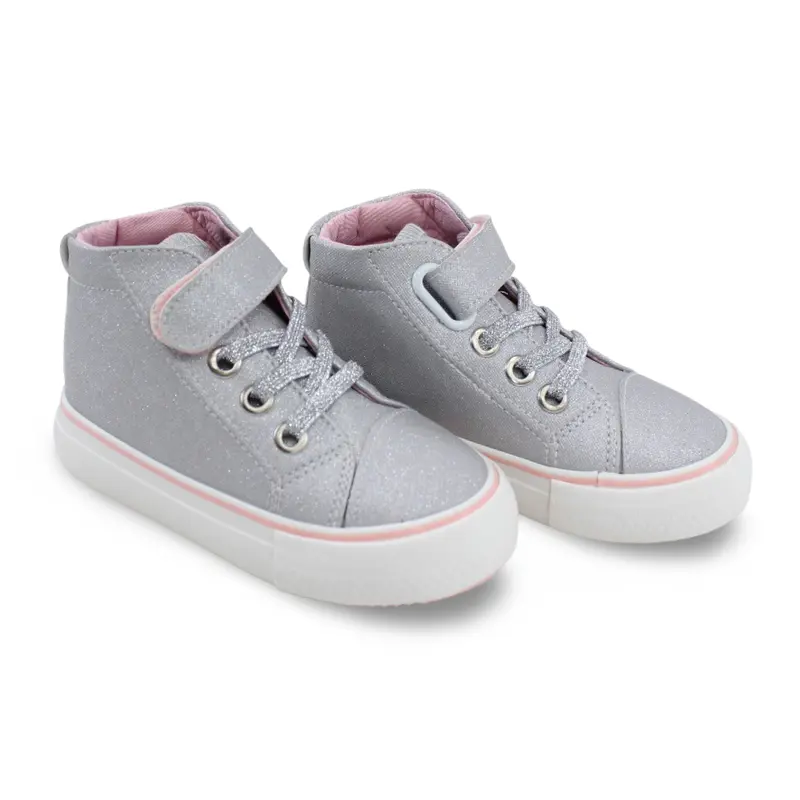 Girls Leather Half Boots  Silver