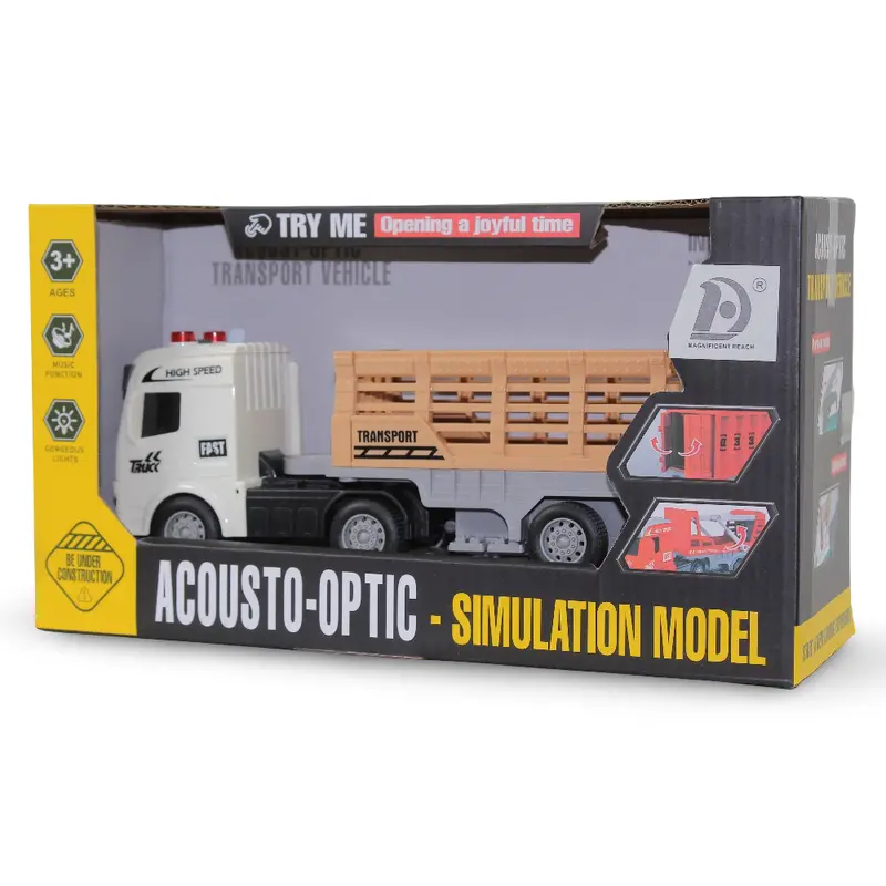 Acousto-Optic Transport Truck Simulation Model with Lights & Sound  Beige