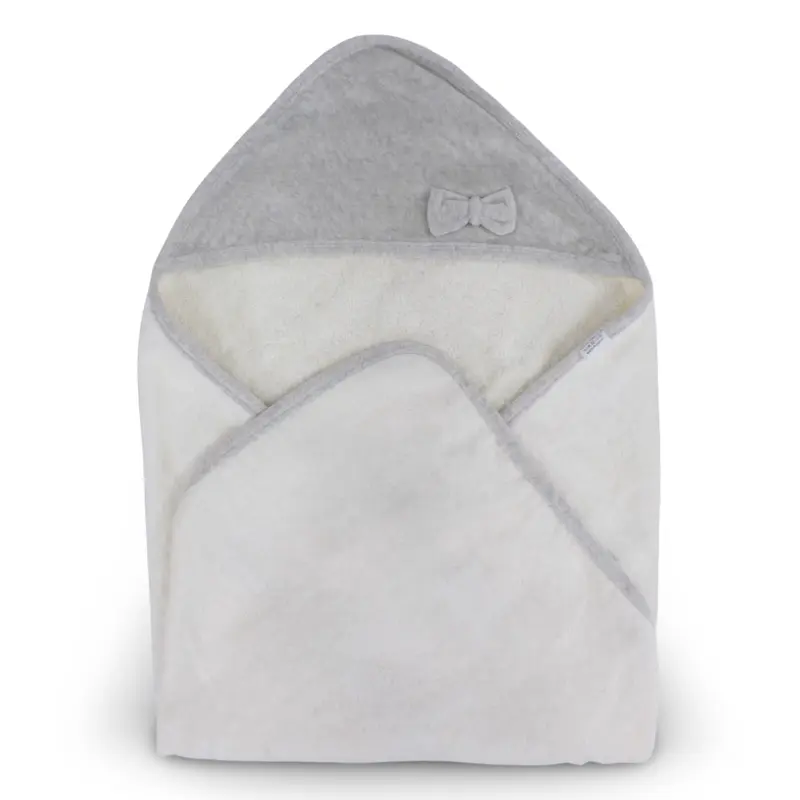Baby Cotton Hooded Towel  Bow Design