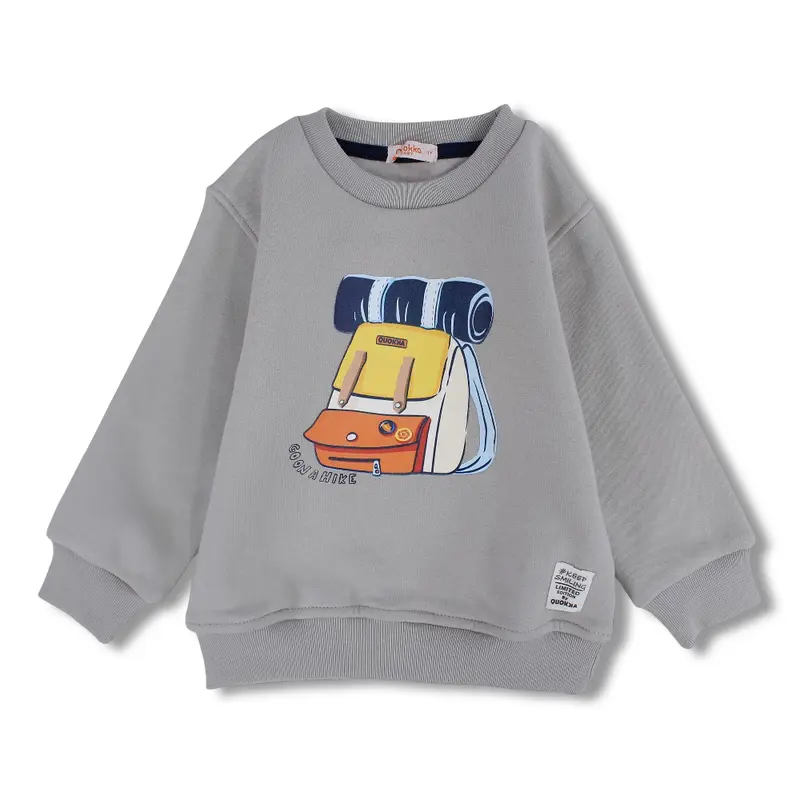 Boys Cotton Sweatshirt  Backpack Print