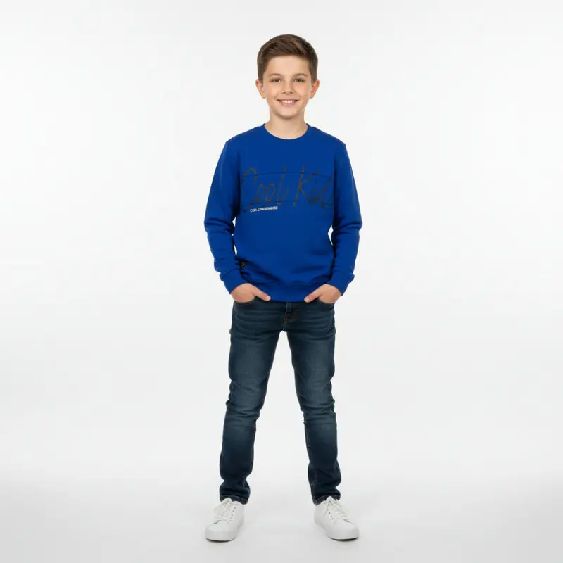 Boys Cotton Sweatshirt - "Cool Kids" Design