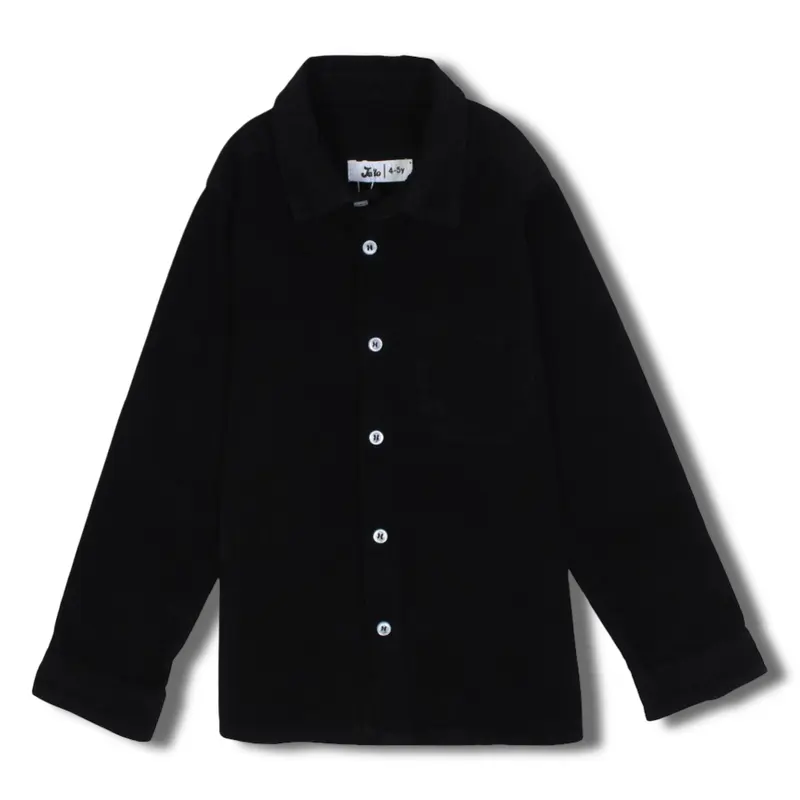 Boys Velvet Shirt  Black