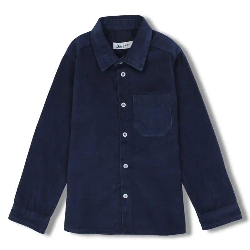 Boys Velvet Shirt  Navy