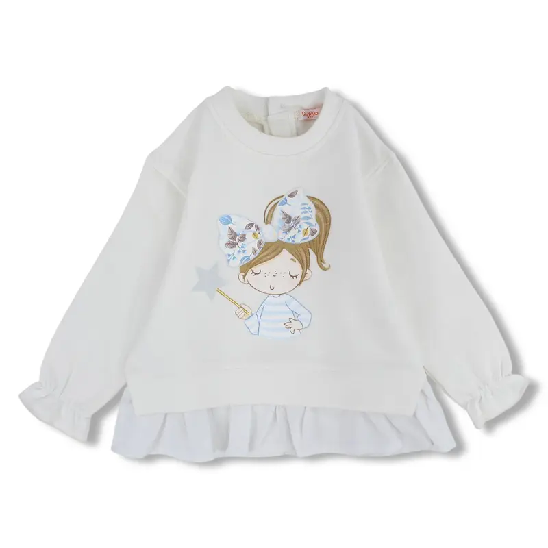 Girls Cotton Blouse  Girl with Bow Design