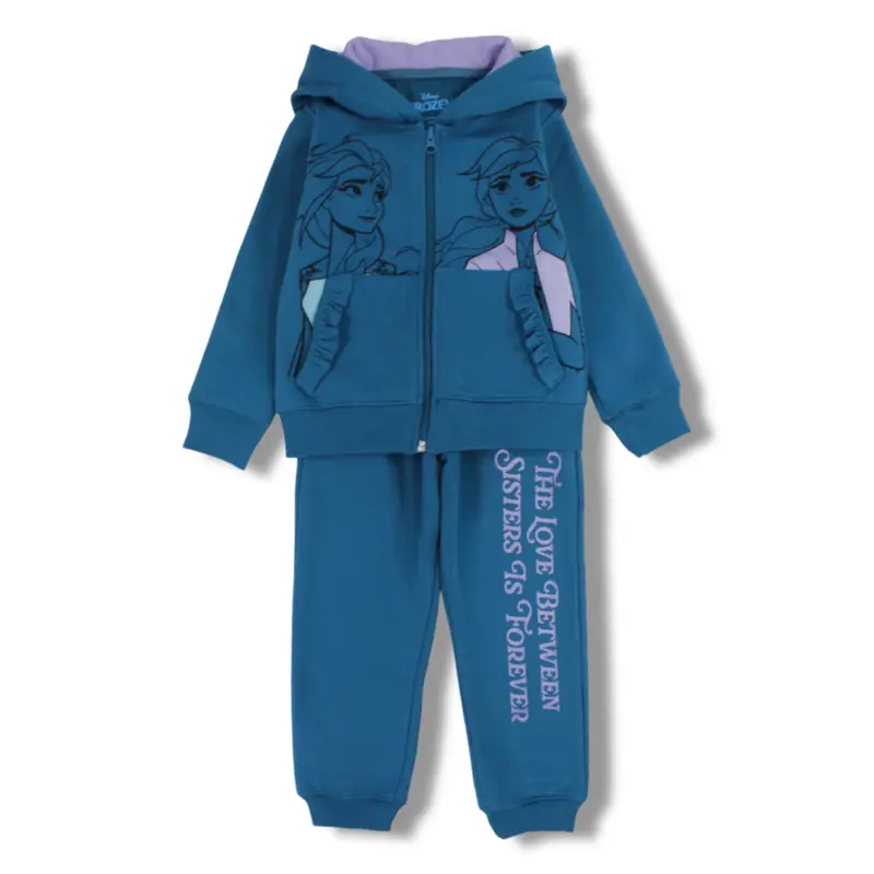 Girls Cotton Pajama Set  Petroleum Blue with Frozen Design