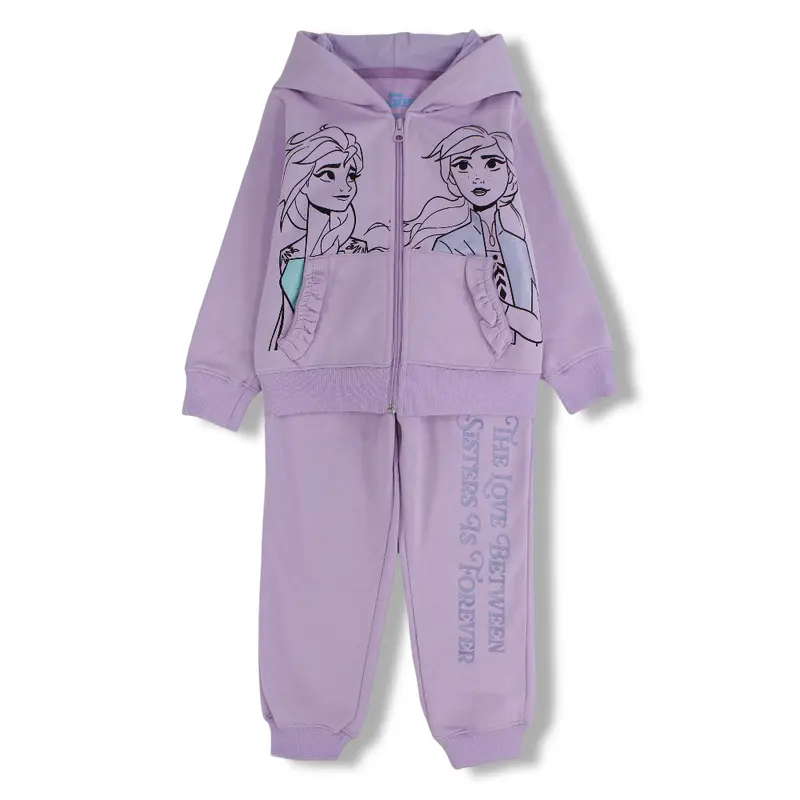 Girls Cotton Pajama Set  Purple with Frozen Design