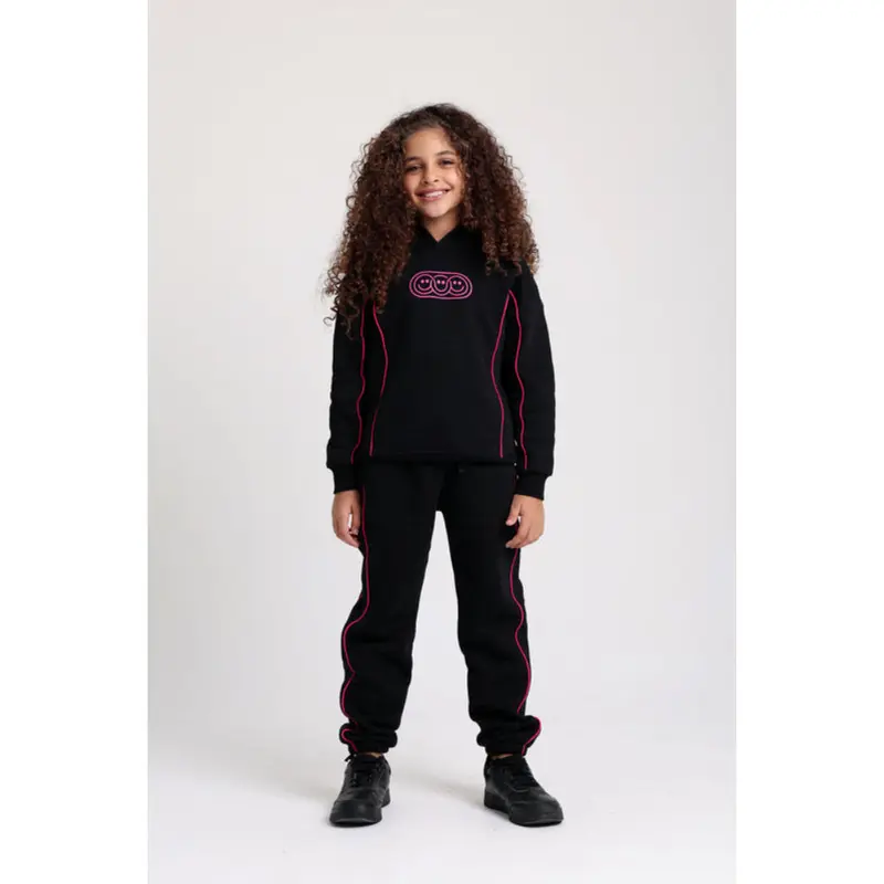 Girls Cotton Sweatpants - Black