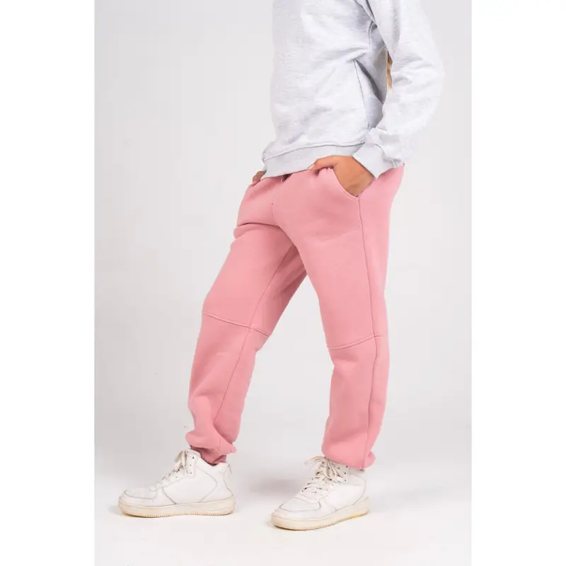 Girls Plain Cotton Sweatpants - Dusty Pink